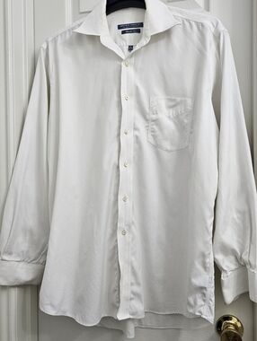 Forsyth Of Canada, Mens White Long Sleeve Dress Shirt, L